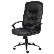 Boss High Back LeatherPlus Chair W/ Chrome Base, B7301C