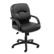 Boss Mid Back Caressoft Chair In Black W/ Knee Tilt, B7407