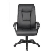 Boss Executive Leather Plus Chair W/Padded Arm, B7601