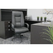 Boss Executive Leather Plus Chair W/Padded Arm, B7601