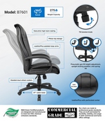 Boss Executive Leather Plus Chair W/Padded Arm, B7601