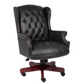 Boss Wingback Traditional Chair In Black, B800-BK