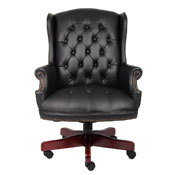 Boss Wingback Traditional Chair In Black, B800-BK