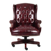 Boss Wingback Traditional Chair In Burgundy, B800-BY