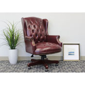 Boss Wingback Traditional Chair In Burgundy, B800-BY