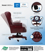 Boss Wingback Traditional Chair In Burgundy, B800-BY