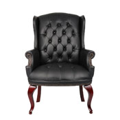Boss Wingback Traditional Guest Chair In Black, B809-BK
