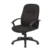 Boss Mid Back Fabric Managers Chair In Black, B8306-BK