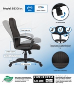 Boss Mid Back Fabric Managers Chair In Black, B8306-BK