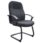 Boss Mid Back Fabric Guest Chair In Black, B8309-BK