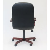 Boss LeatherPlus Exec. Chair W/ Mahogany Finish, B8376-M