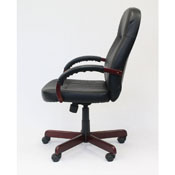 Boss LeatherPlus Exec. Chair W/ Mahogany Finish, B8376-M