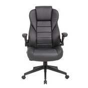 Boss Executive High Back LeatherPlus Flip Arm Chair, B8551-BK