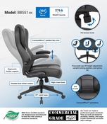 Boss Executive High Back LeatherPlus Flip Arm Chair, B8551-BK