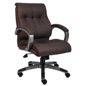Boss Double Plush Mid Back Executive Chair, B8776P-BN