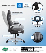 Boss Executive Hinged Arm Chair - Black/Grey, B8871-BKGY