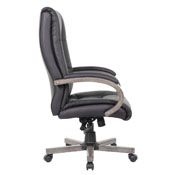 Boss High Back Executive Wood Finished Chair, Grey, B8991-GY