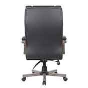 Boss High Back Executive Wood Finished Chair, Grey, B8991-GY