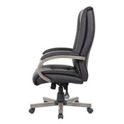 Boss High Back Executive Wood Finished Chair, Grey, B8991-GY
