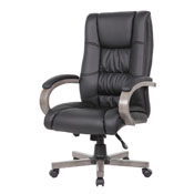 Boss High Back Executive Wood Finished Chair, Grey, B8991-GY