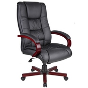 Boss High Back Executive Wood Finished Chairs - Mahogany Finished Wood, B8991-M
