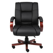 Boss Mid Back Executive Wood Finished Chairs - Cherry Finished Wood, B8996-C