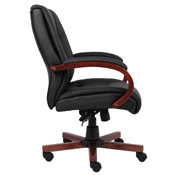 Boss Mid Back Executive Wood Finished Chairs - Cherry Finished Wood, B8996-C