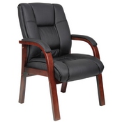 Boss Mid Back Wood Finished guest, accent or dining chair, Cherry, B8999-C