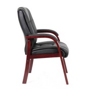 Boss Mid Back Wood Finished guest, accent or dining chair, Mahogany, B8999-M