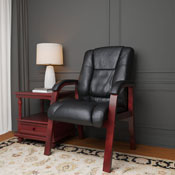 Boss Mid Back Wood Finished guest, accent or dining chair, Mahogany, B8999-M