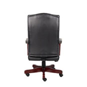 Boss Classic Black Caressoft Chair With Mahogany Finish Frame, B905-BK