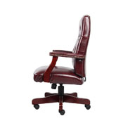 Boss Classic Executive Oxblood Vinyl Chair With Mahogany Finish Frame, B905-BY