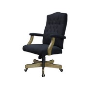 BOSS Executive Black Fabric  Chair With Driftwood Finish Frame, B905DW-BKW