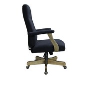BOSS Executive Black Fabric  Chair With Driftwood Finish Frame, B905DW-BKW