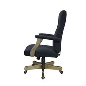 BOSS Executive Black Fabric  Chair With Driftwood Finish Frame, B905DW-BKW