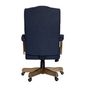 BOSS Executive Navy Commercial Grade Linen Chair With Driftwood Finish Frame, B905DW-NV