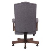 BOSS Executive Slate Grey Commercial Grade Linen Chair With Driftwood Finish Frame, B905DW-SG