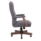 BOSS Executive Slate Grey Commercial Grade Linen Chair With Driftwood Finish Frame, B905DW-SG