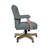BOSS Executive Mid Balck Medium Grey Linen Chair, B906DW-MG
