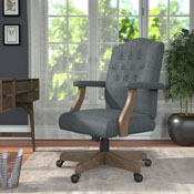 BOSS Executive Mid Balck Medium Grey Linen Chair, B906DW-MG