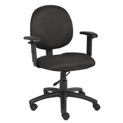 Boss Diamond Task Chair In Black W/ Adjustable Arms, B9091-BK