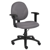 Boss Diamond Task Chair In Grey W/ Adjustable Arms, B9091-GY
