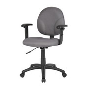 Boss Diamond Task Chair In Grey W/ Adjustable Arms, B9091-GY