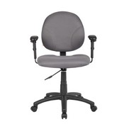 Boss Diamond Task Chair In Grey W/ Adjustable Arms, B9091-GY