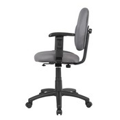 Boss Diamond Task Chair In Grey W/ Adjustable Arms, B9091-GY