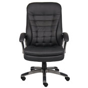 Boss High Back Executive Chair With Pewter Finished Base/Arms, B9331