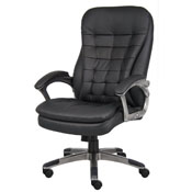 Boss High Back Executive Chair With Pewter Finished Base/Arms, B9331