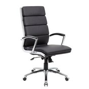 Boss Executive CaressoftPlus Chair with Metal Chrome Finish in Black, B9471-BK