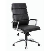 Boss Executive Vinyl Chair with Metal Chrome Finish, B9471-BKW