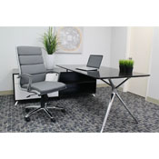 Boss Executive CaressoftPlus Chair with Metal Chrome Finish in Grey, B9471-GY